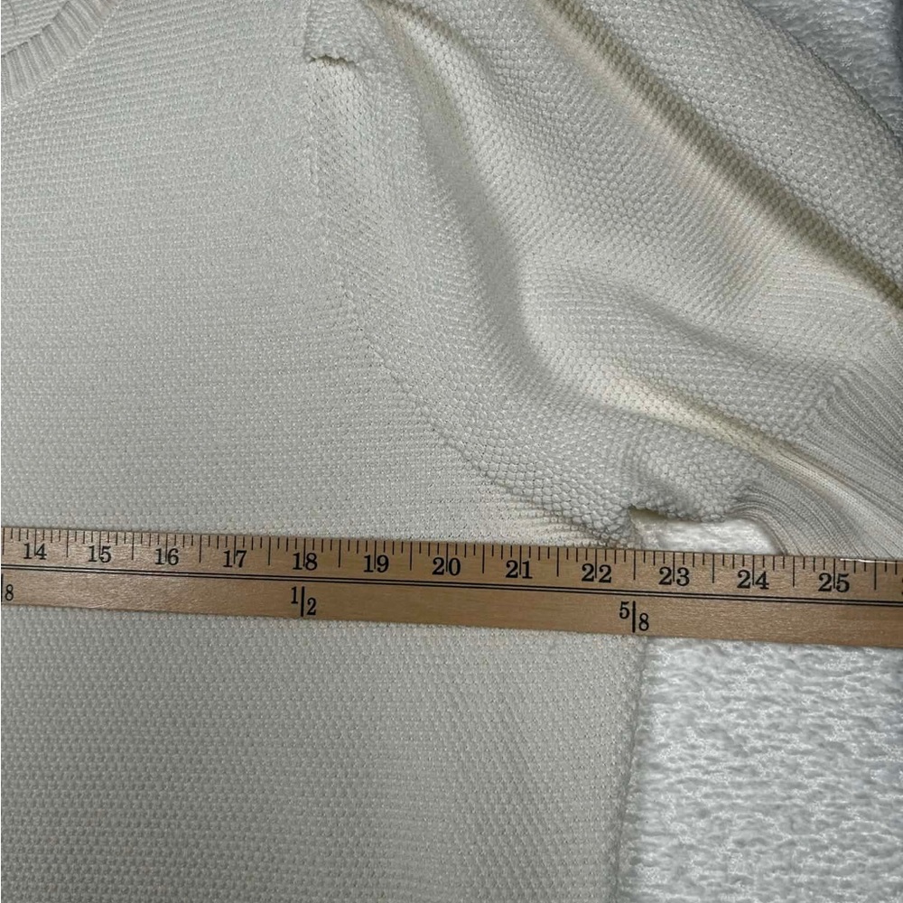 Nine West Cream Textured Knit Puff Sleeve Sweater Top | XXL - Picture 6 of 8